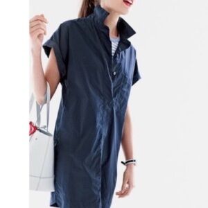 J Crew Short Sleeve Cotton Shirt Dress in Bkack
